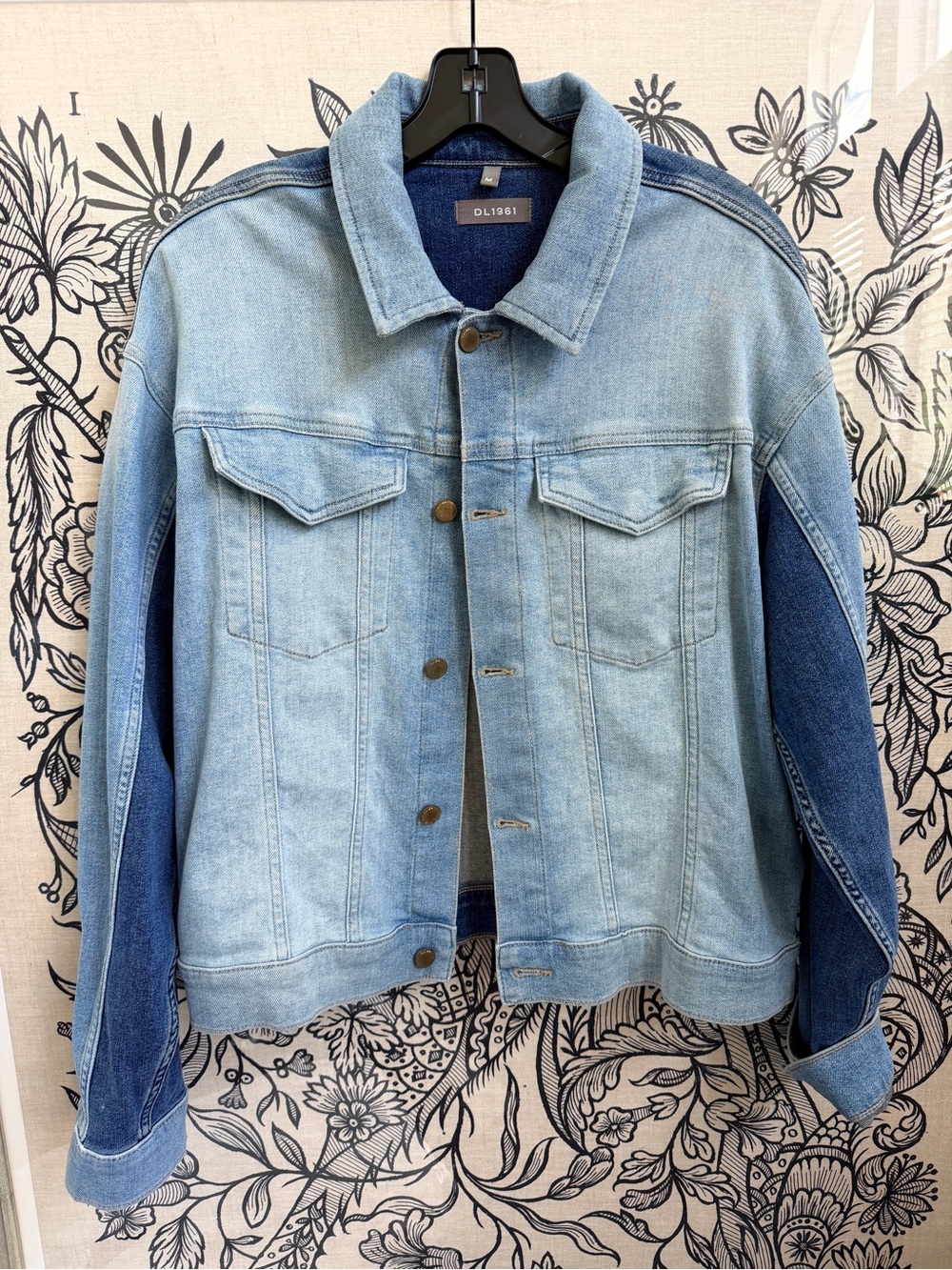 DL1961 Two-Tone Light Blue Denim Jacket